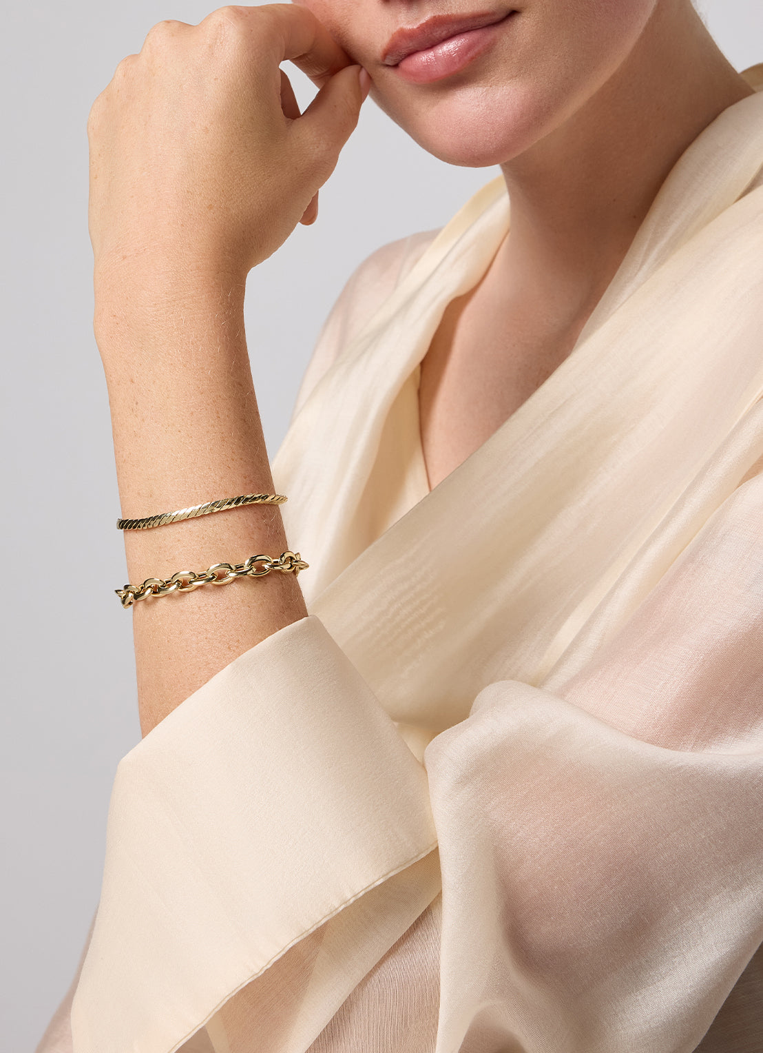 Geelgouden armband Timeless Treasures 18 cm