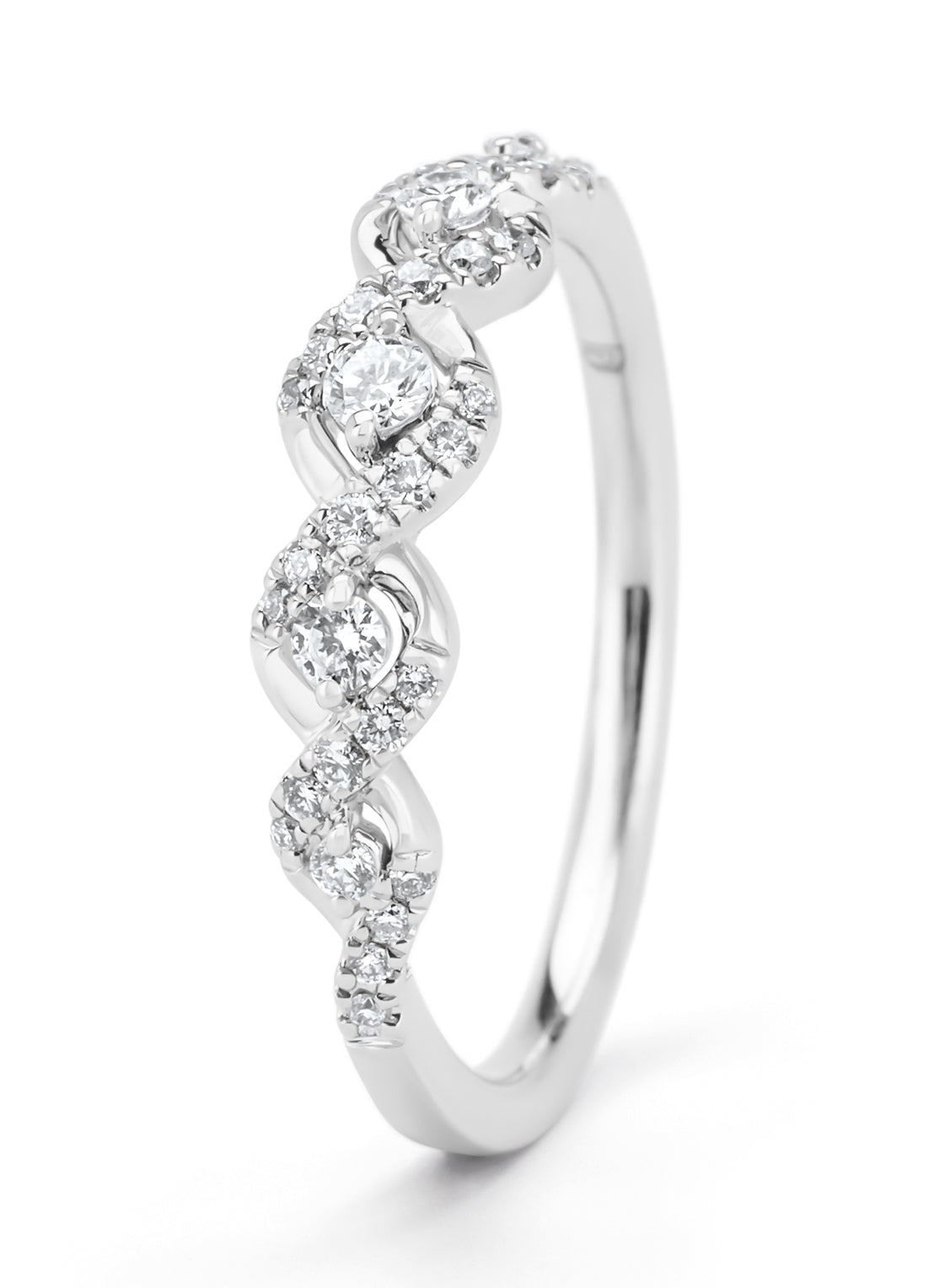 Witgouden ring, 0.25 ct diamant