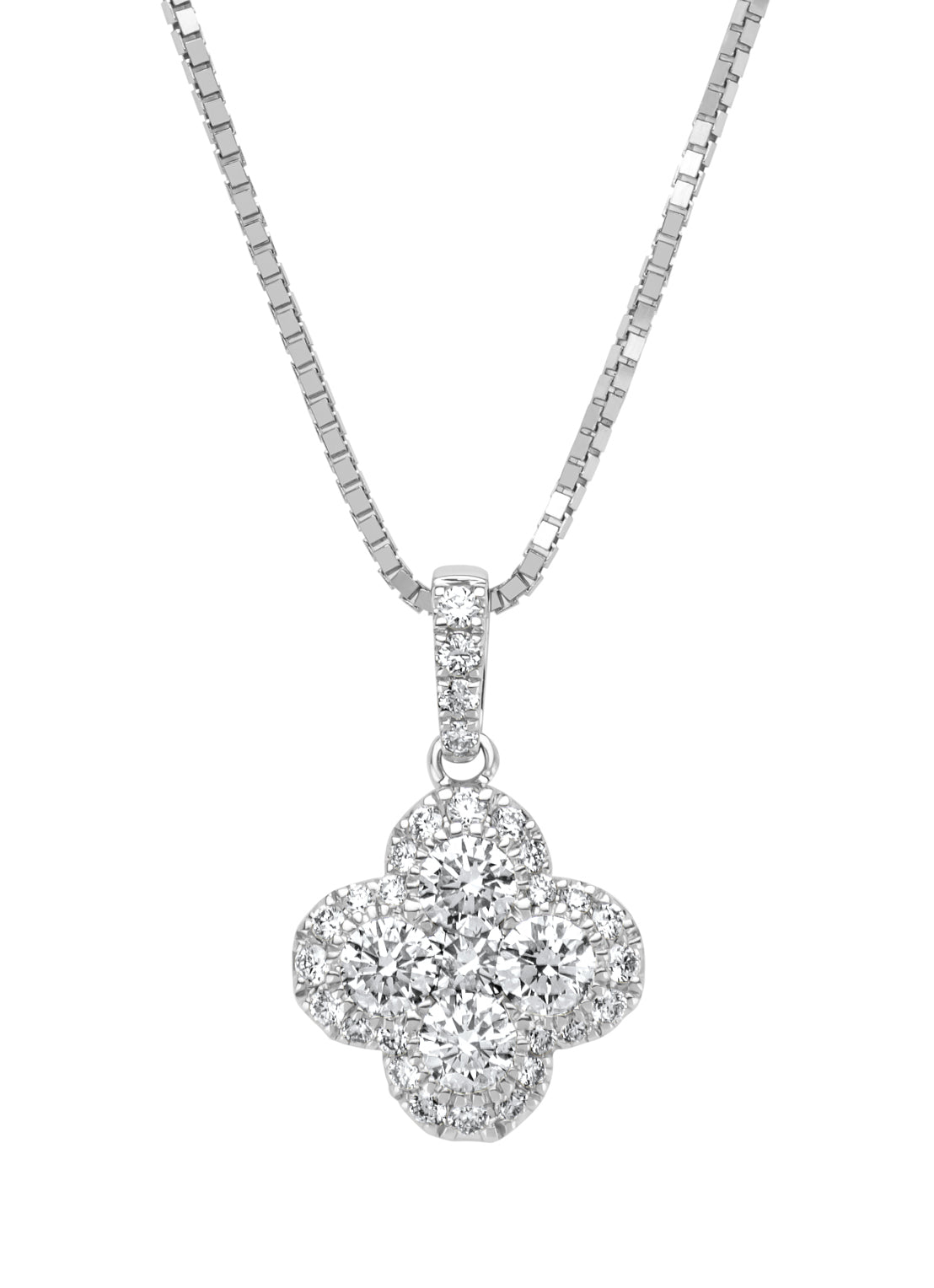 Witgouden hanger, 0.78 ct diamant