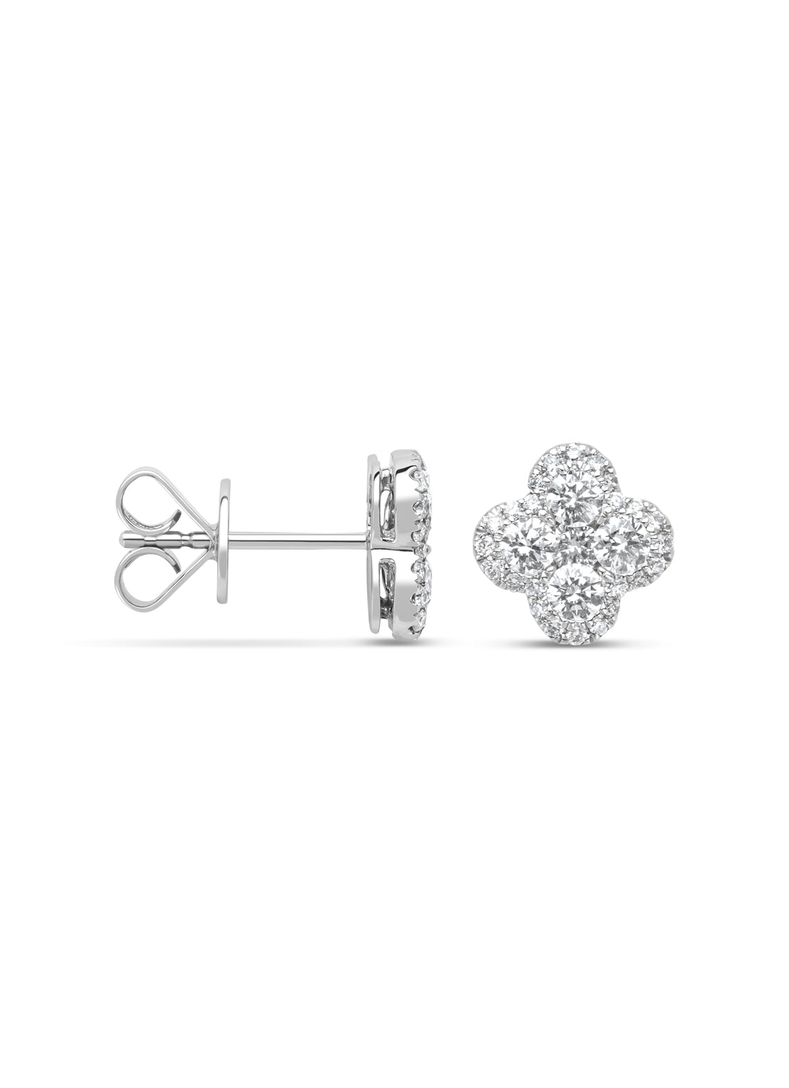 Witgouden oorsieraden, 1.00 ct diamant