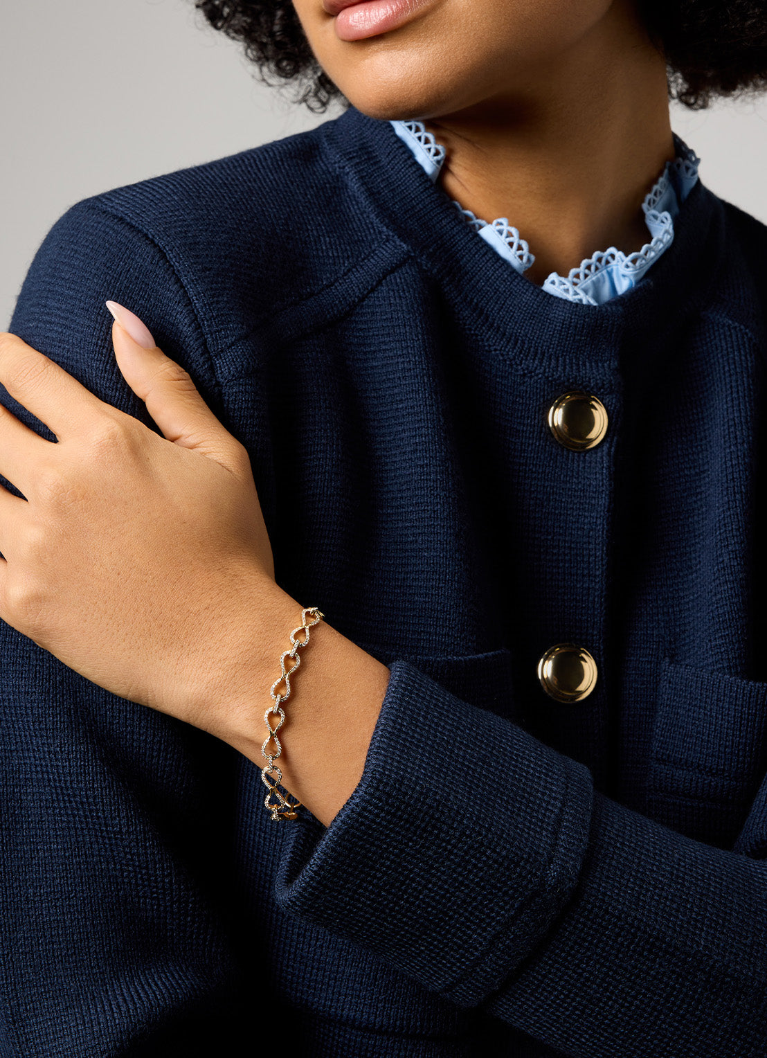 Yellow gold bracelet, 1.42 ct diamond, Gallery