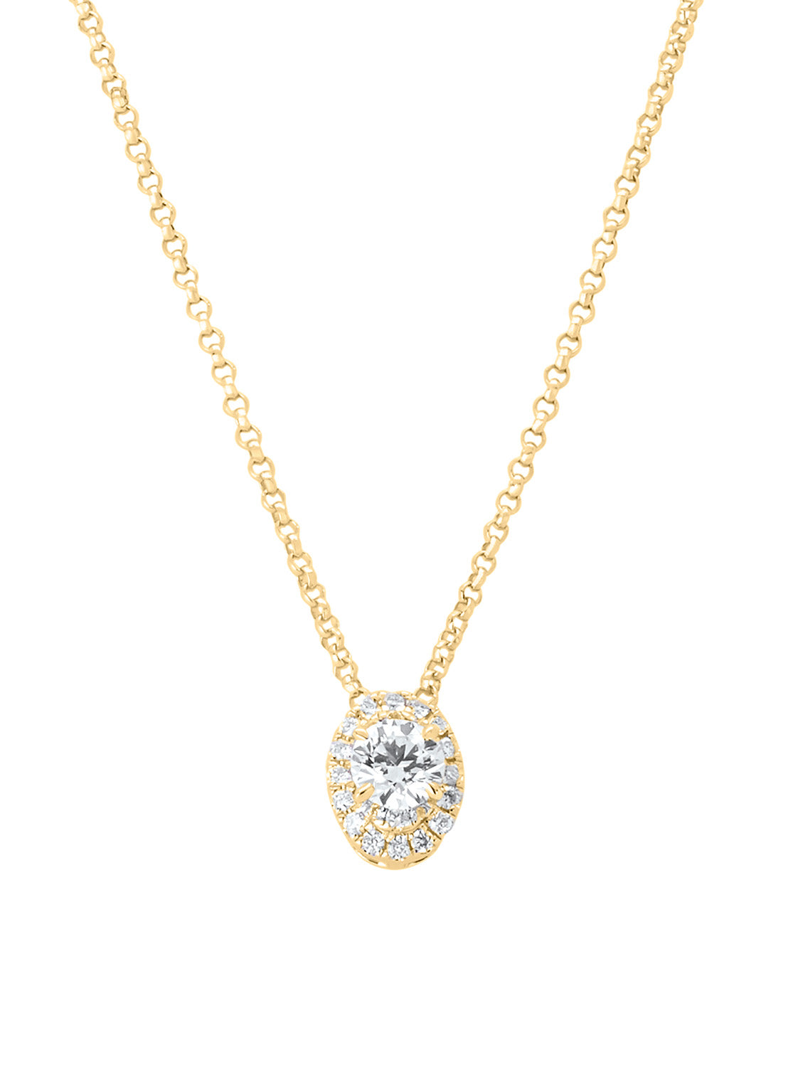 Geelgouden collier, 0.27 ct diamant, Petite Romance