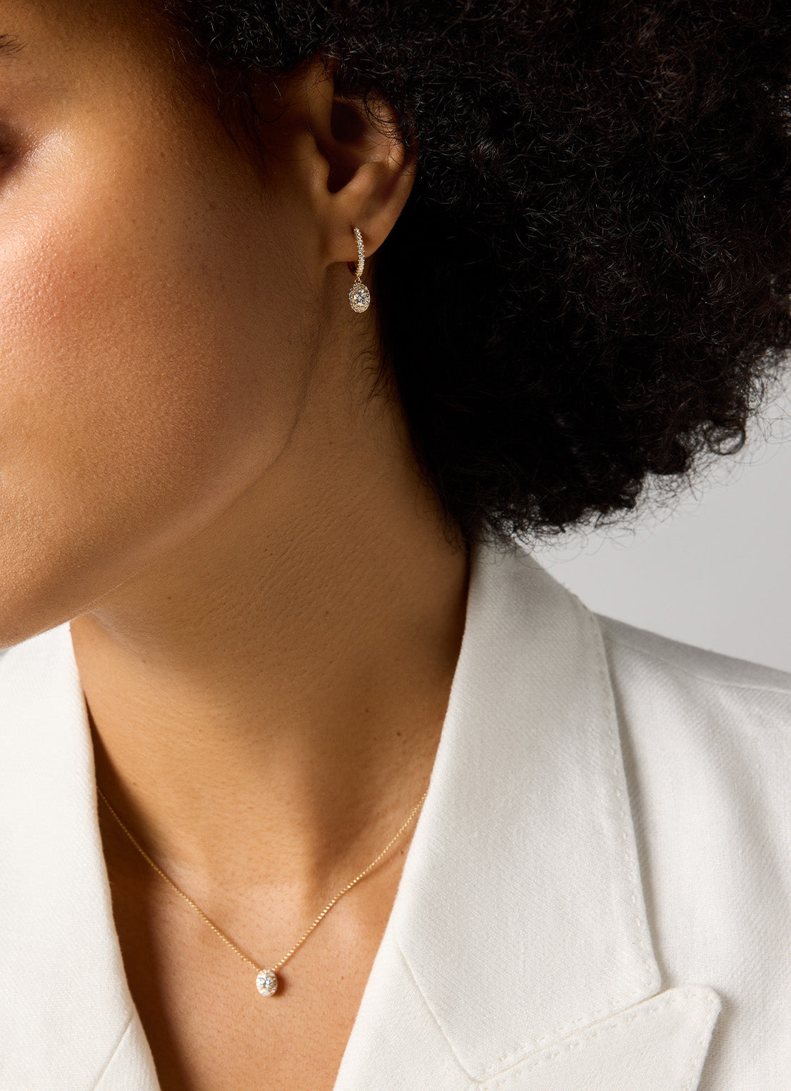 Geelgouden collier, 0.27 ct diamant, Petite Romance