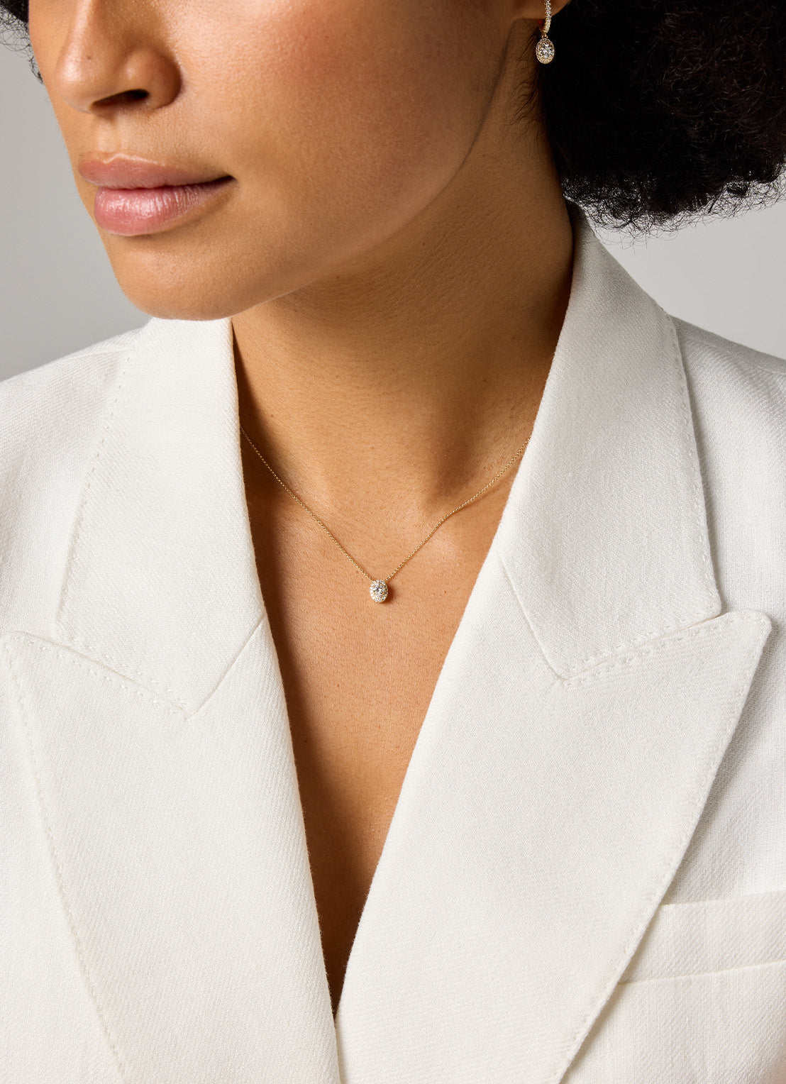 Geelgouden collier, 0.27 ct diamant, Petite Romance