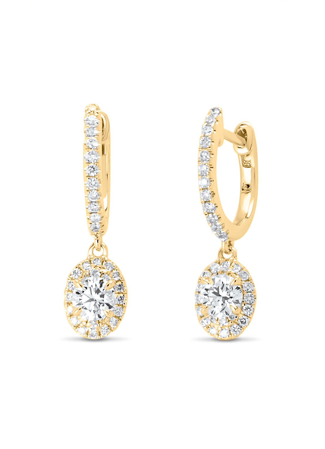 Geelgouden oorsieraden, 0.67 ct diamant, Petite Romance