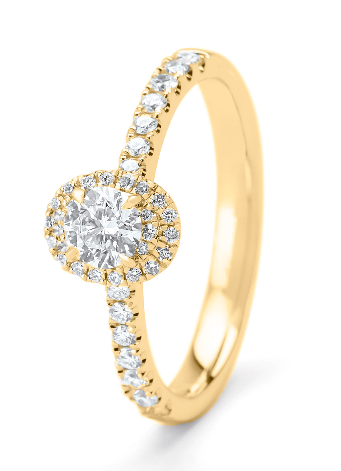 Geelgouden ring, 0.58 ct diamant, Petite Romance