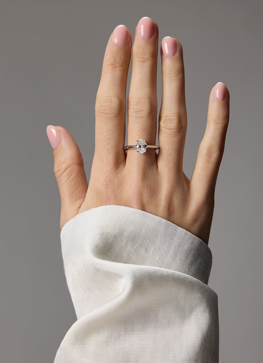 Witgouden ring, 1.01 ct diamant, Solitair