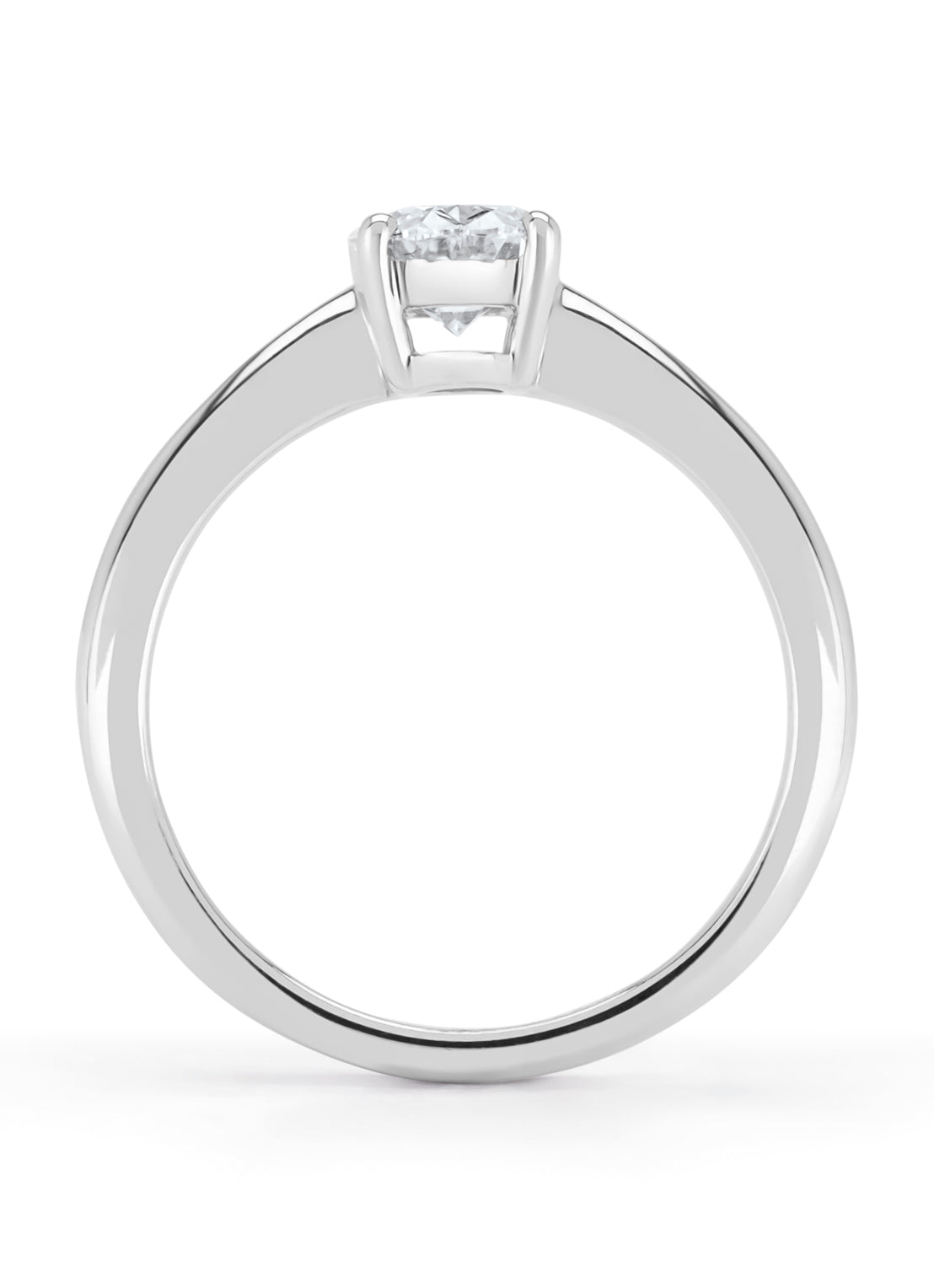 Witgouden ring, 1.01 ct diamant, Solitair