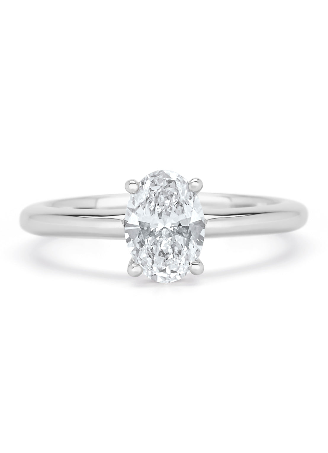 Witgouden ring, 1.01 ct diamant, Solitair
