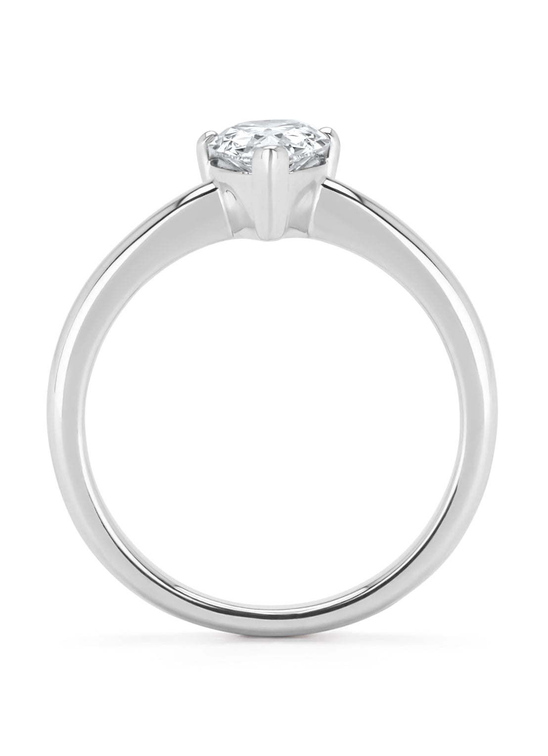 Witgouden ring, 1.09 ct diamant, Solitair