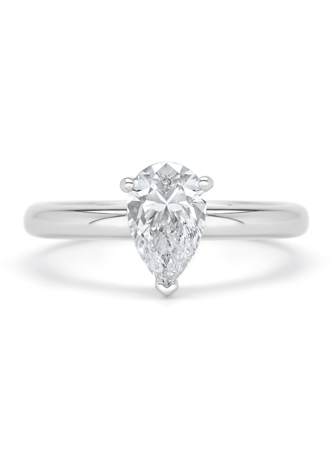 Witgouden ring, 1.09 ct diamant, Solitair