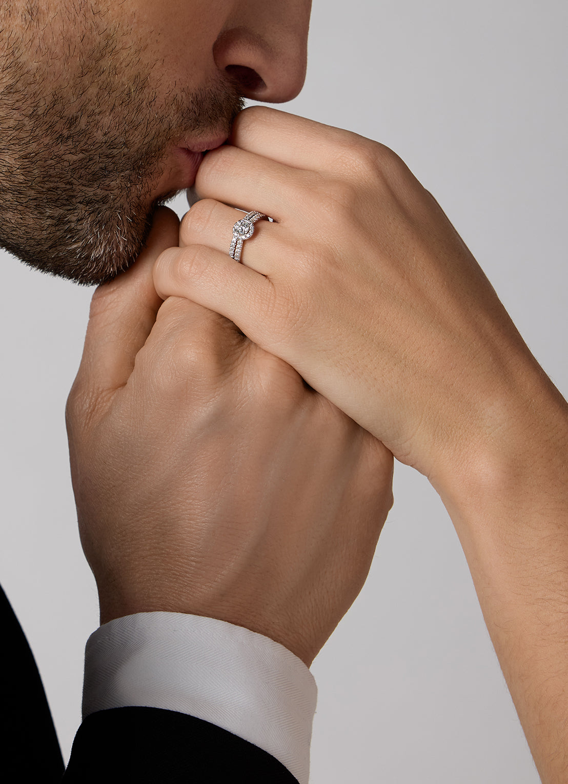 Witgouden ring, 0.14 ct diamant, Perfect Match