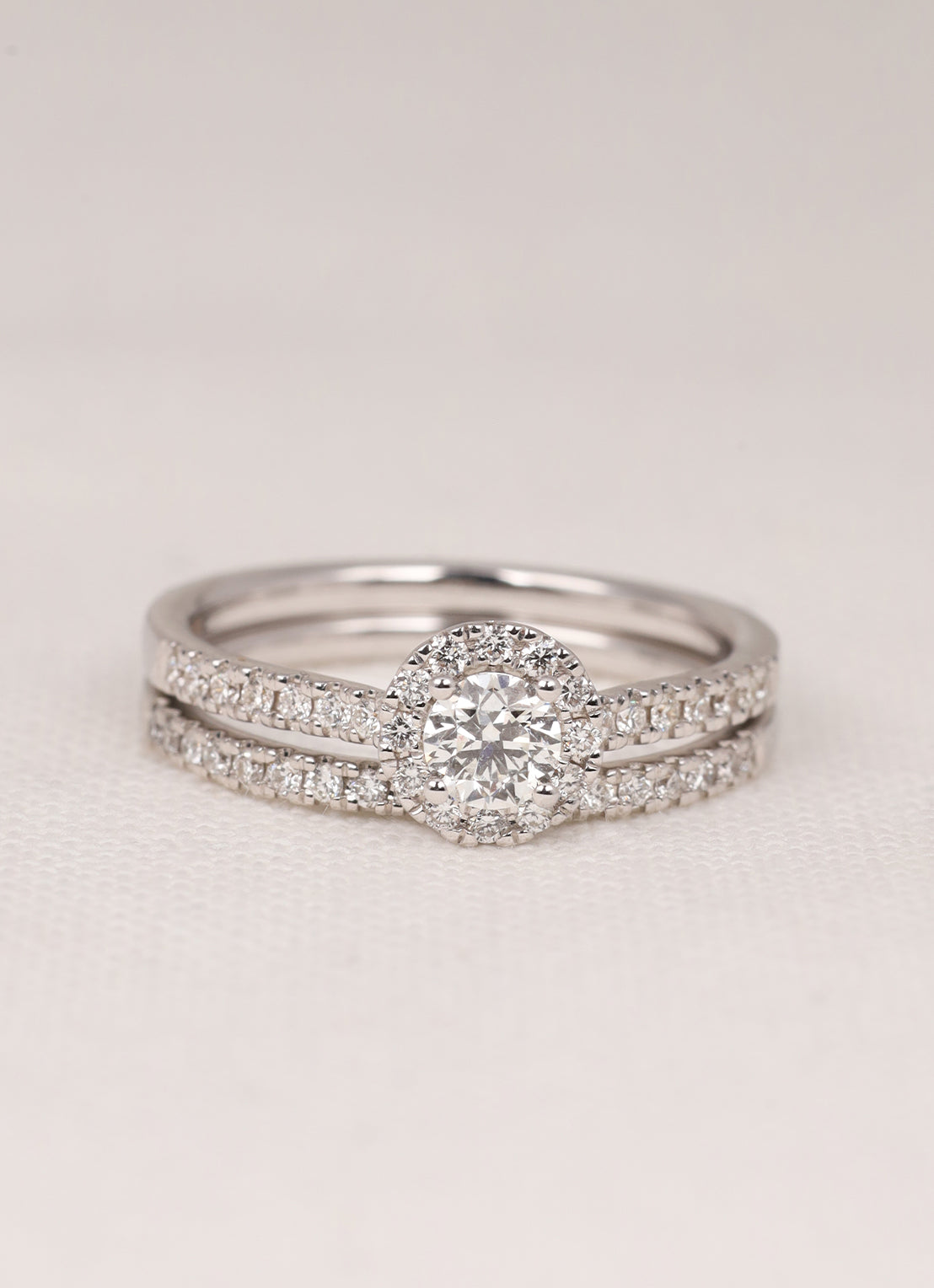 Witgouden ring, 0.14 ct diamant, Perfect Match