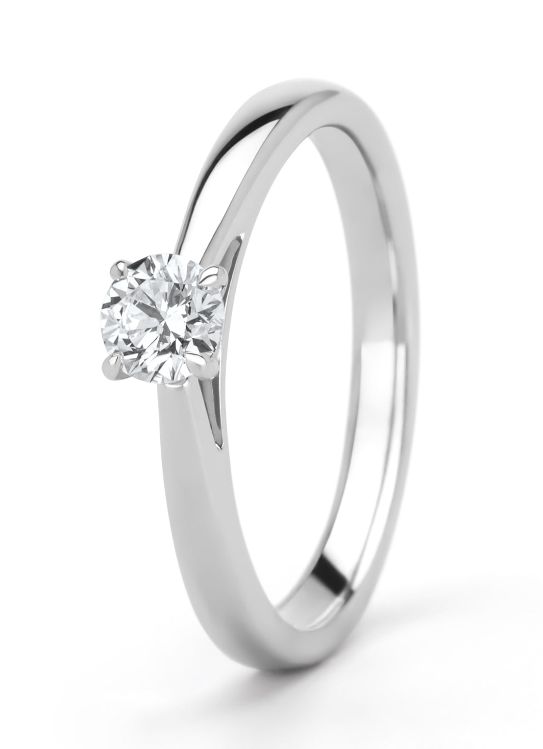 Witgouden ring, 0.30 ct diamant, Wedding