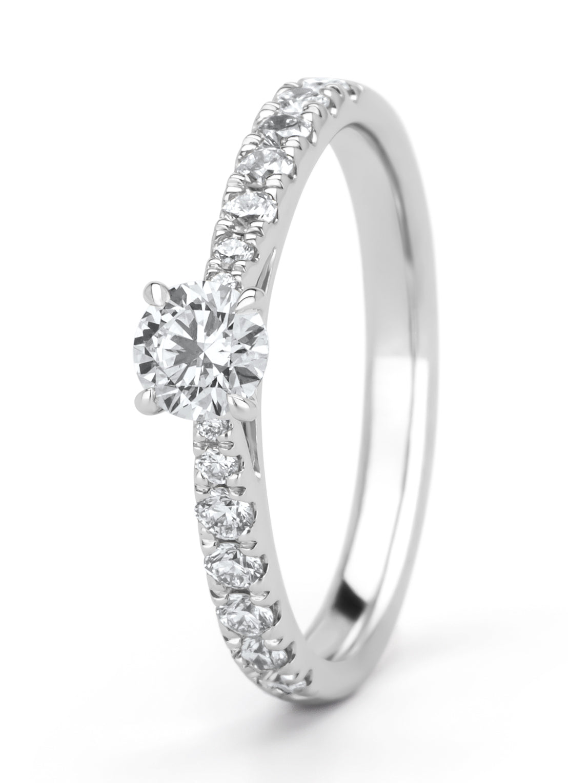 Witgouden ring, 0.63 ct diamant, Wedding