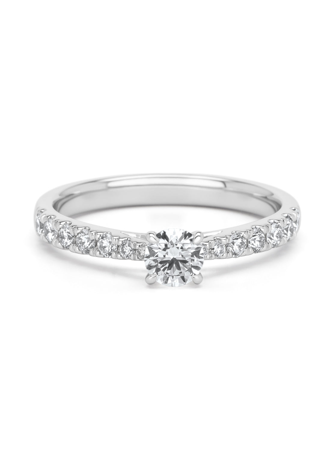 Witgouden ring, 0.63 ct diamant, Wedding