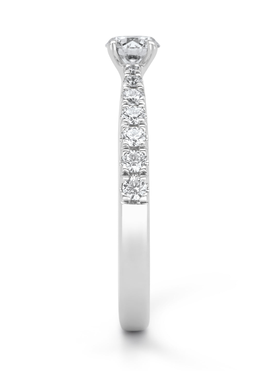 Witgouden ring, 0.63 ct diamant, Wedding