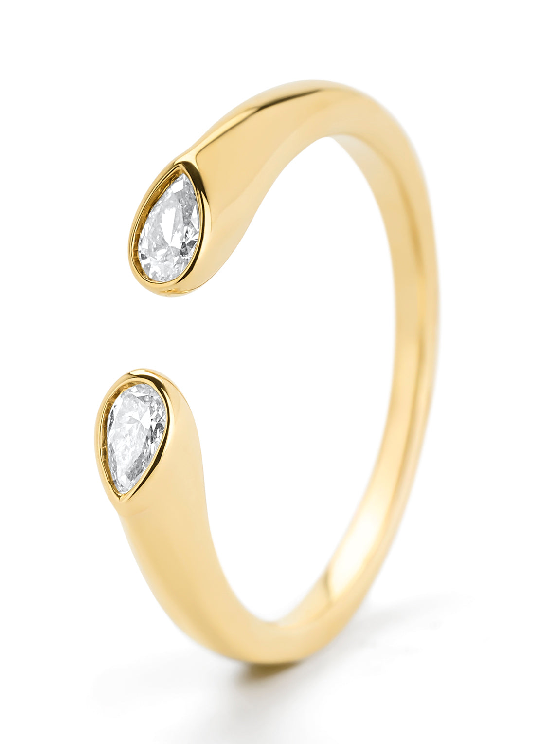 Geelgouden ring, 0.20 ct diamant, Starlight