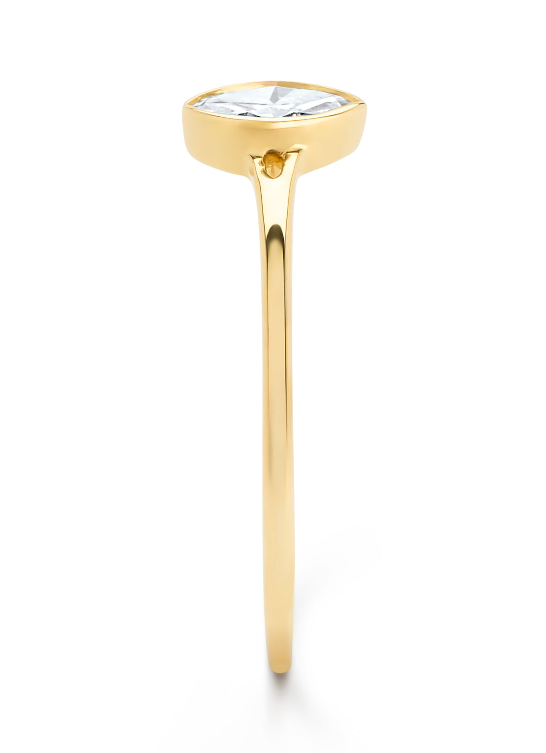 Geelgouden ring, 0.20 ct diamant, Starlight