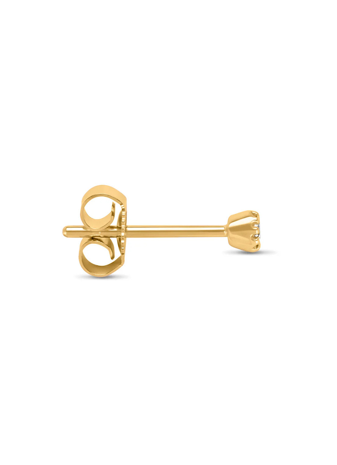 Yellow gold earring, 0.03 ct diamond, Joy