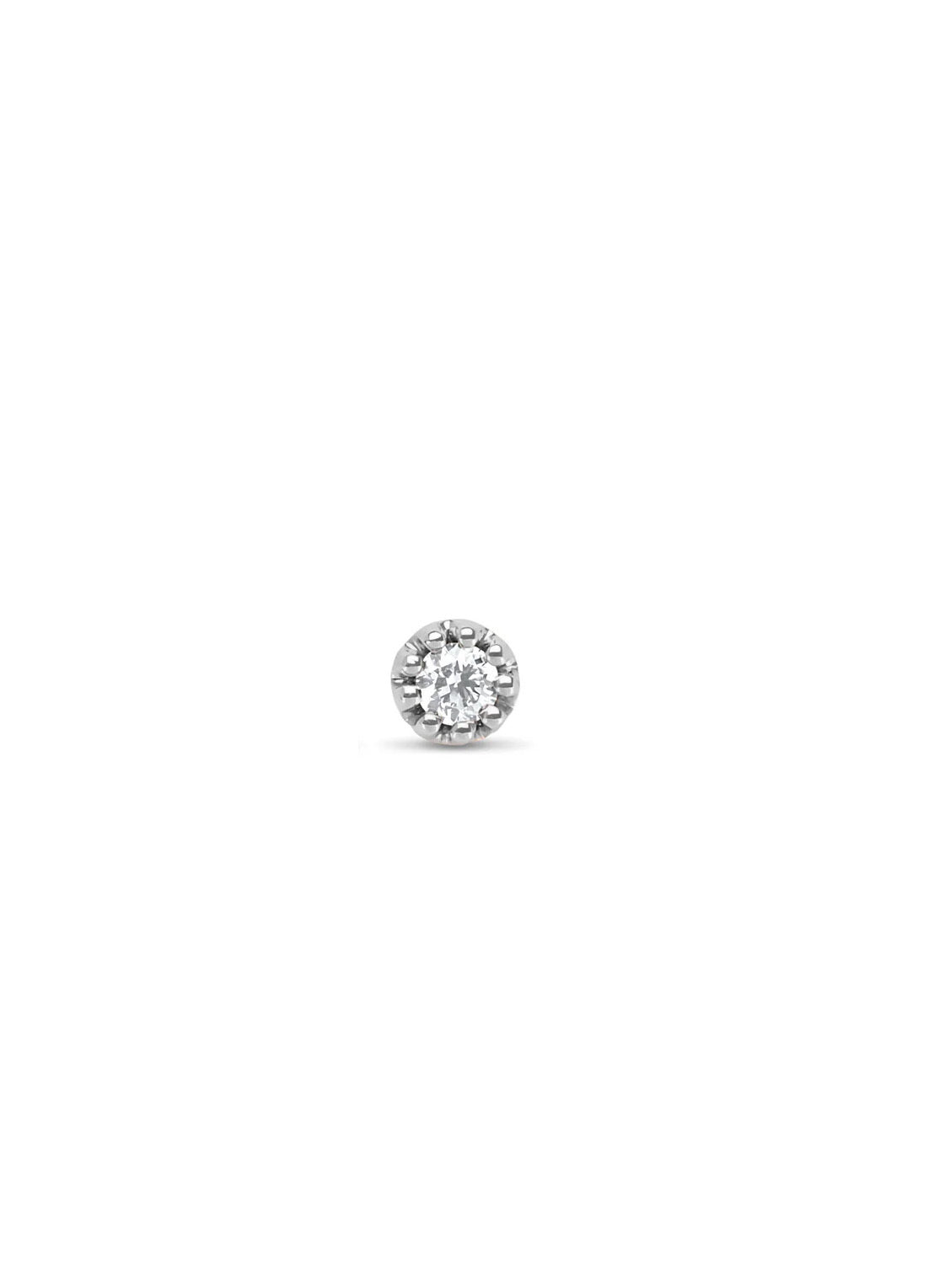 White gold earrings, 0.03 ct diamond, Joy