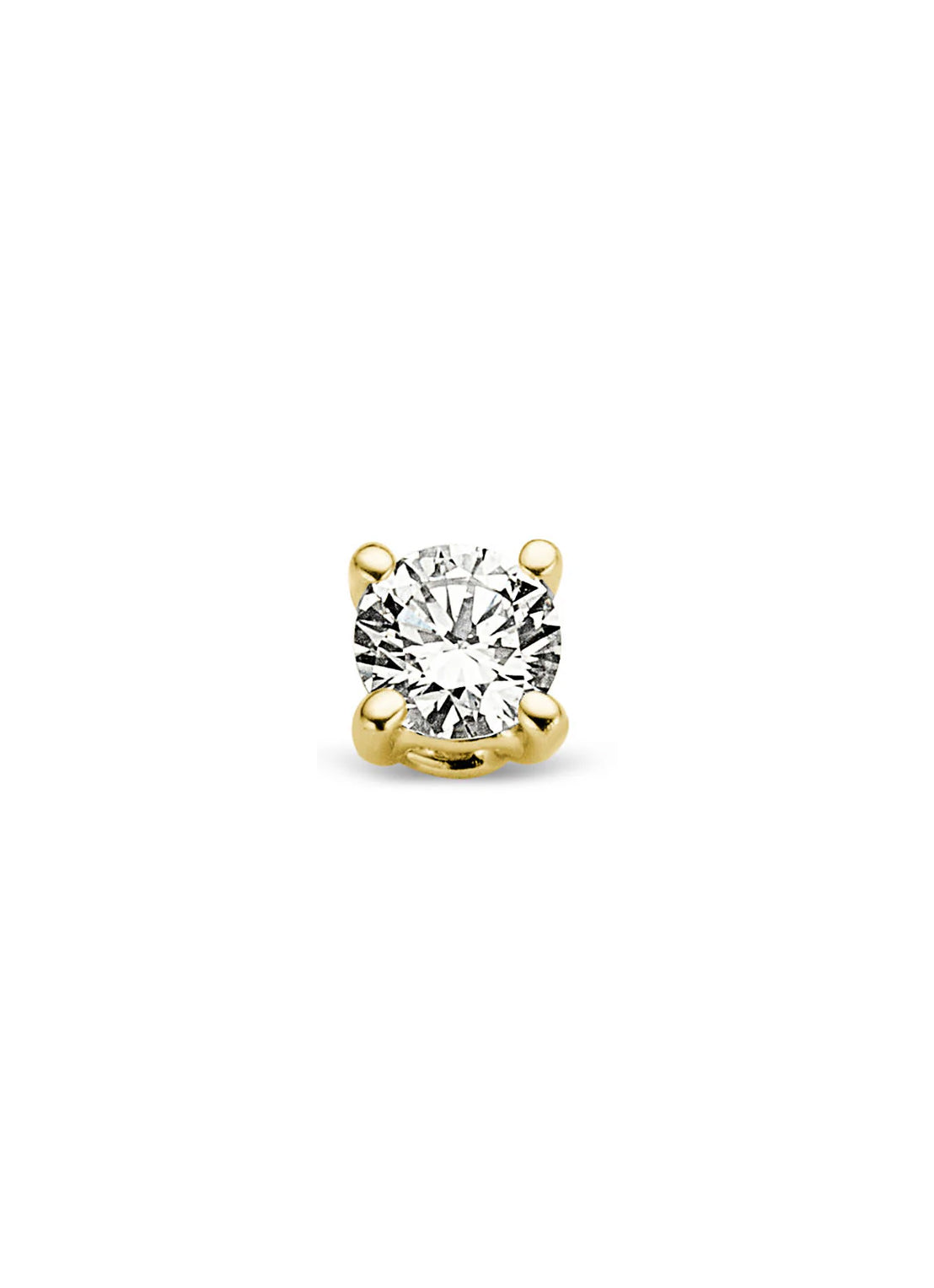 Yellow gold earnier, 0.06 ct diamond, solitary