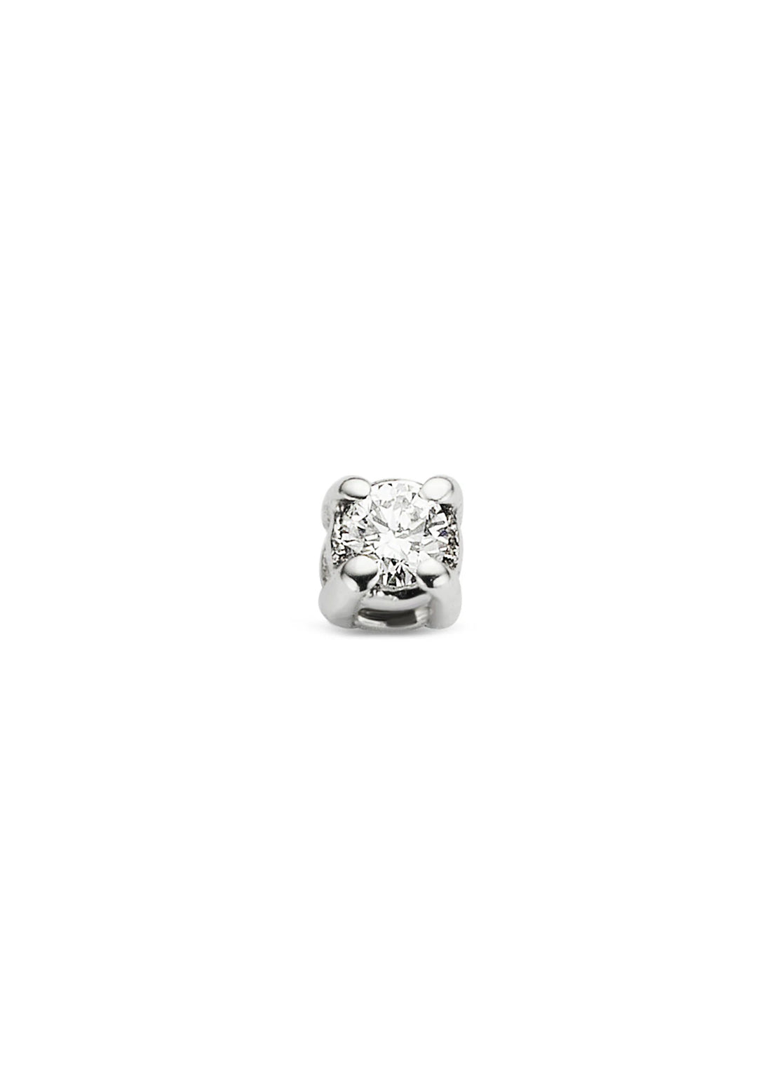 White gold earring, 0.04 ct diamond, Solitaire
