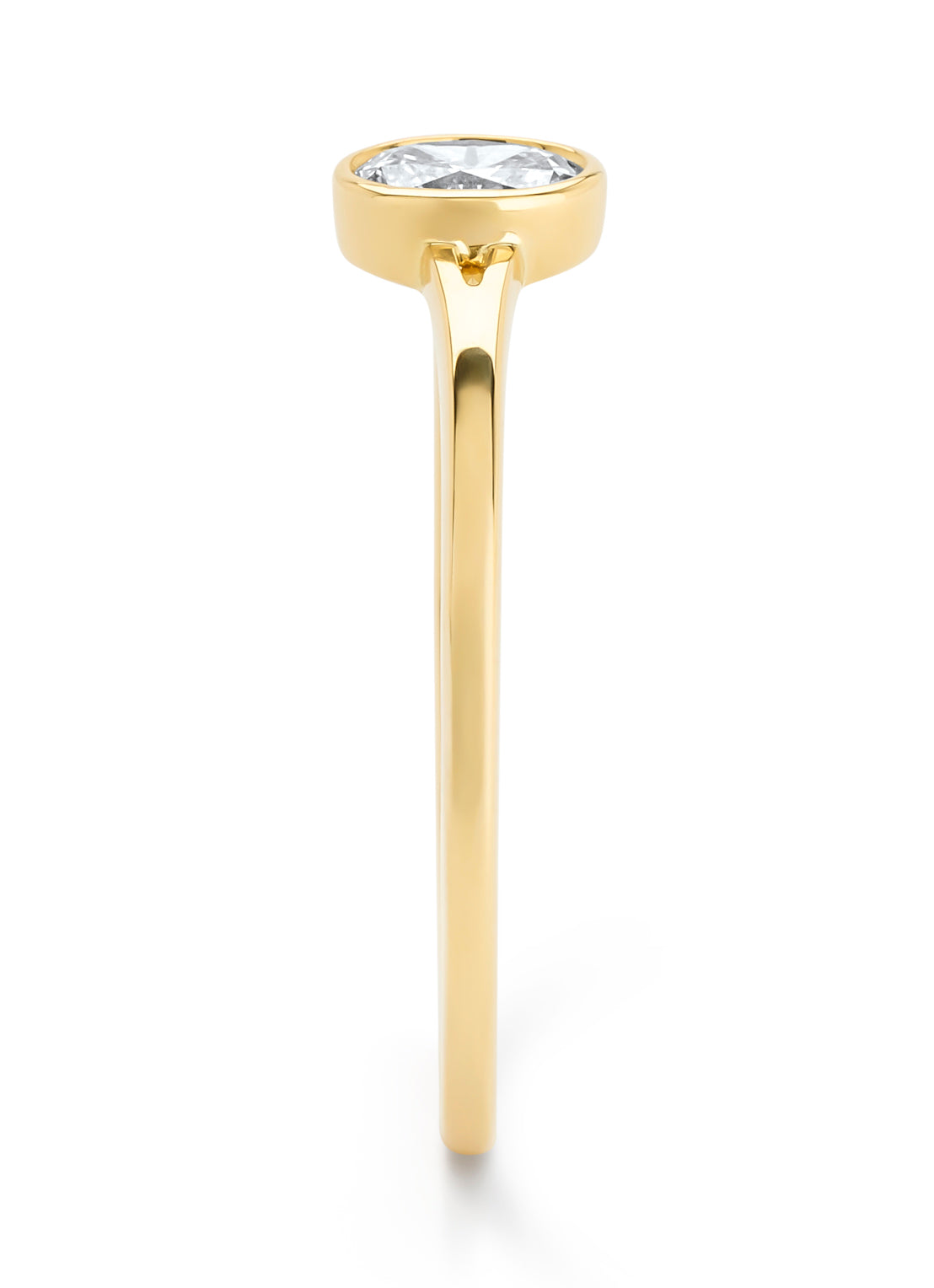 Geelgouden ring, 0.22 ct diamant, Starlight