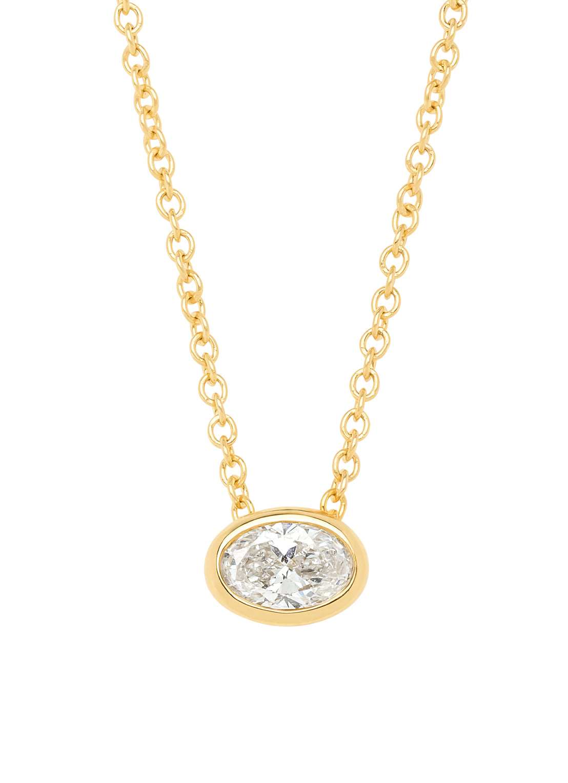 Geelgouden collier, 0.20 ct diamant, Starlight
