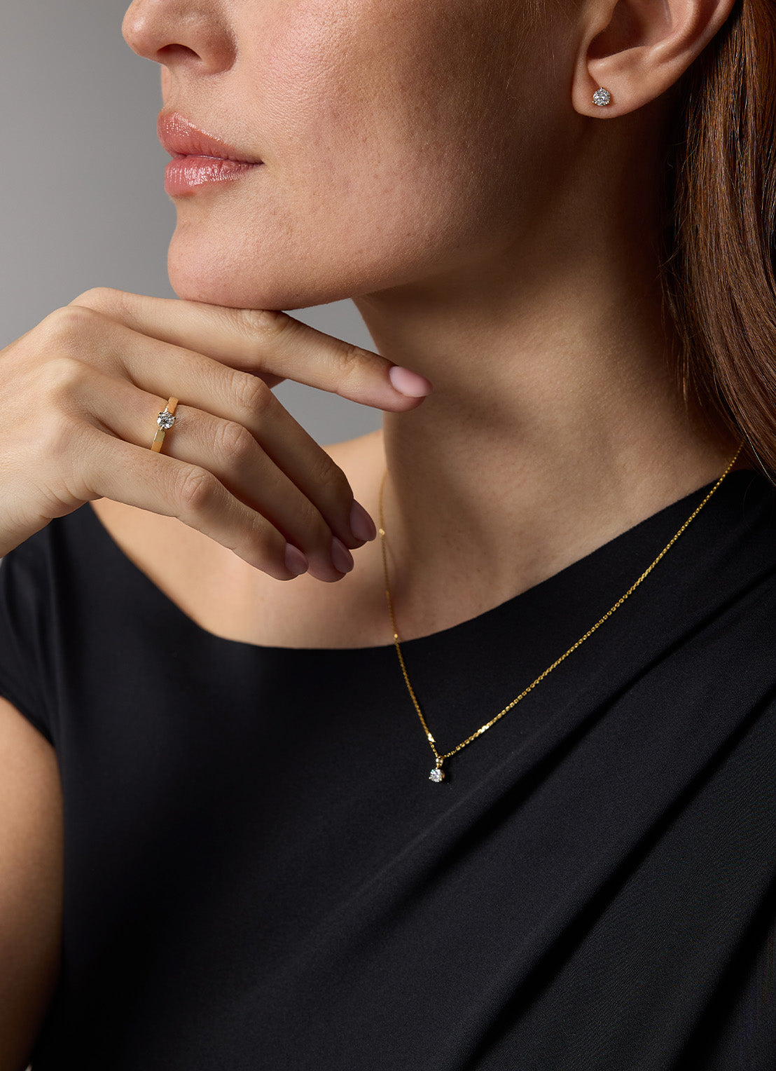 Geelgouden ring, 0.30 ct diamant, Hearts & Arrows