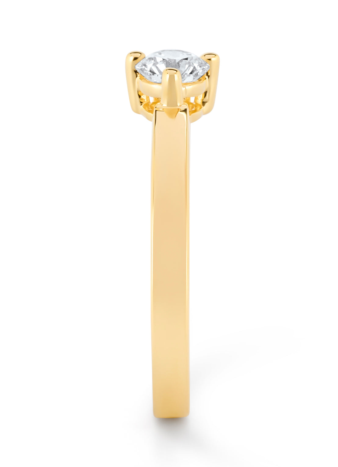 Geelgouden ring, 0.30 ct diamant, Hearts & Arrows