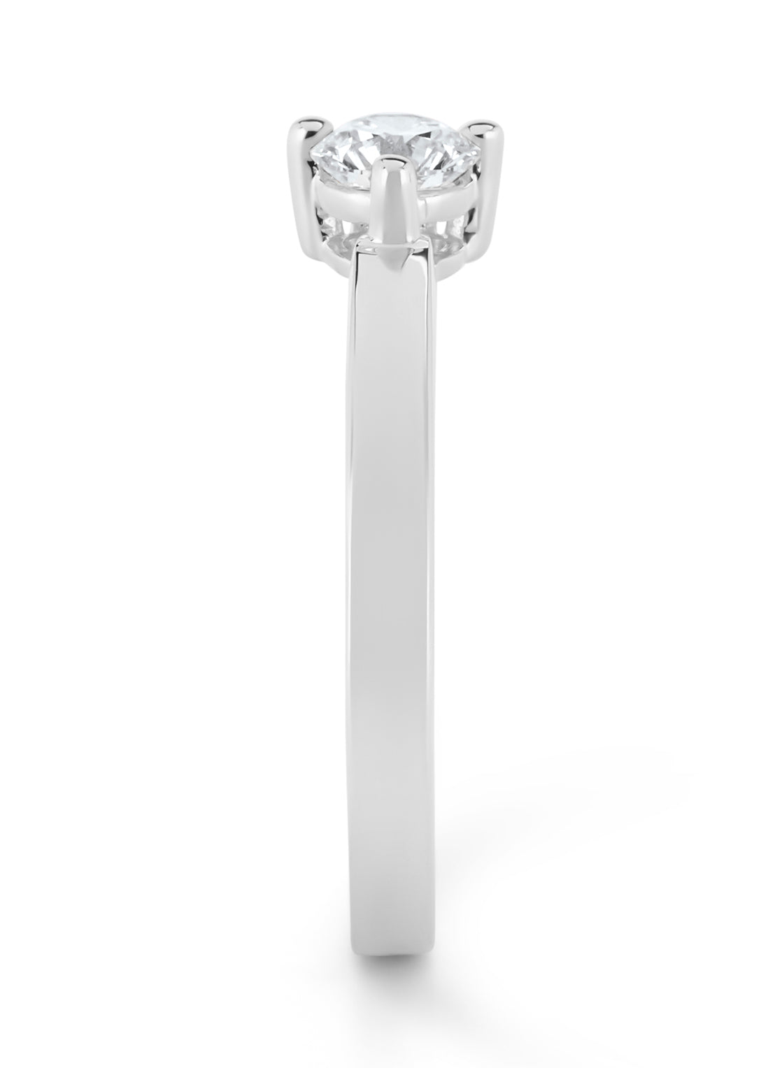 Witgouden ring, 0.30 ct diamant, Hearts & Arrows