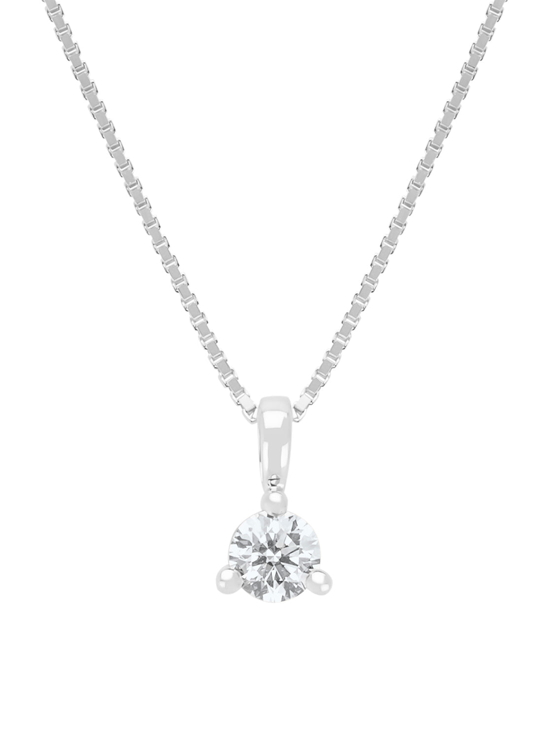 Witgouden hanger, 0.30 ct diamant, Hearts & Arrows