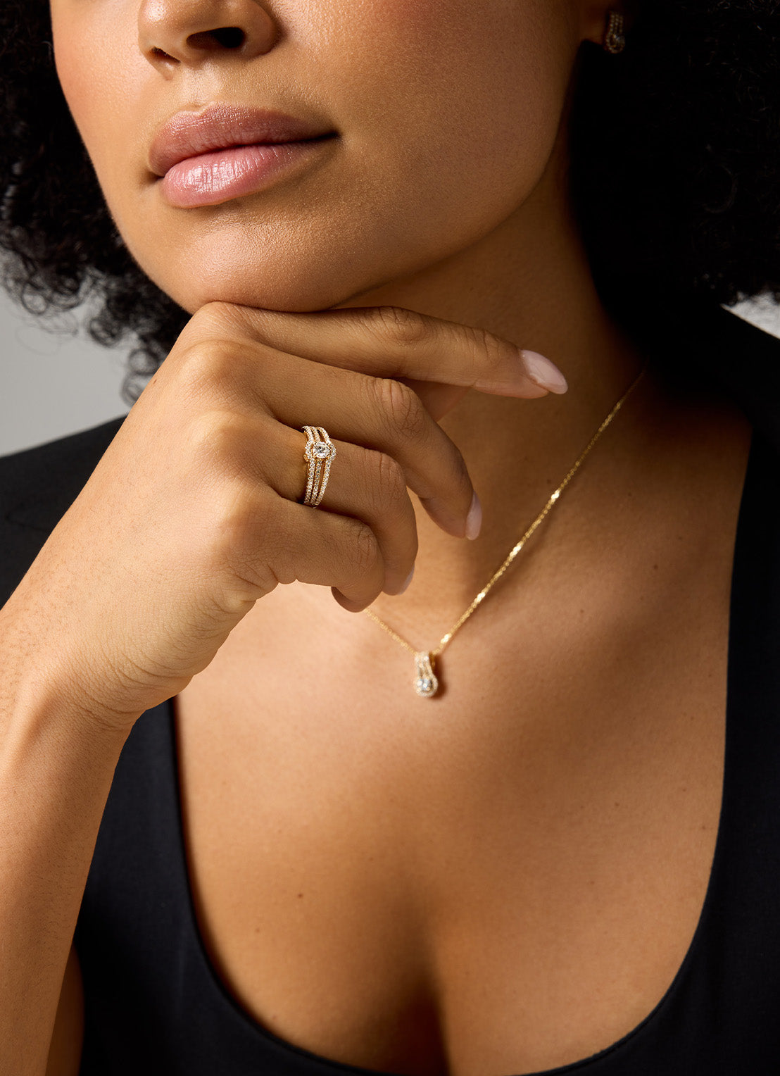 Geelgouden ring, 0.61 ct diamant, Hearts & Arrows