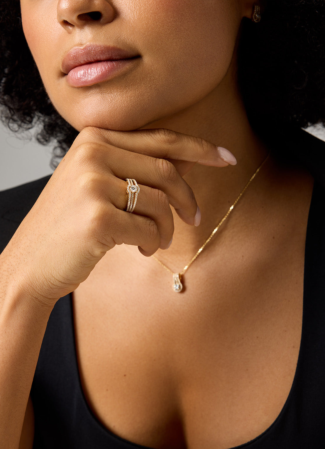 Geelgouden hanger, 0.41 ct diamant, Hearts & Arrows