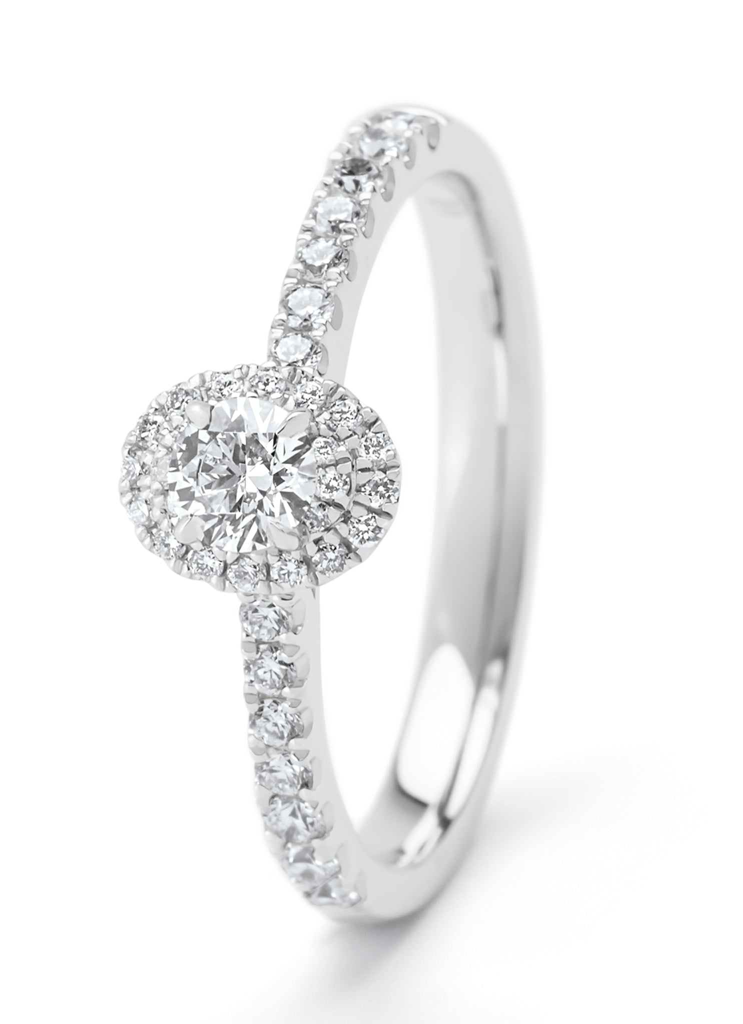 Witgouden ring, 0.49 ct diamant, Petite Romance