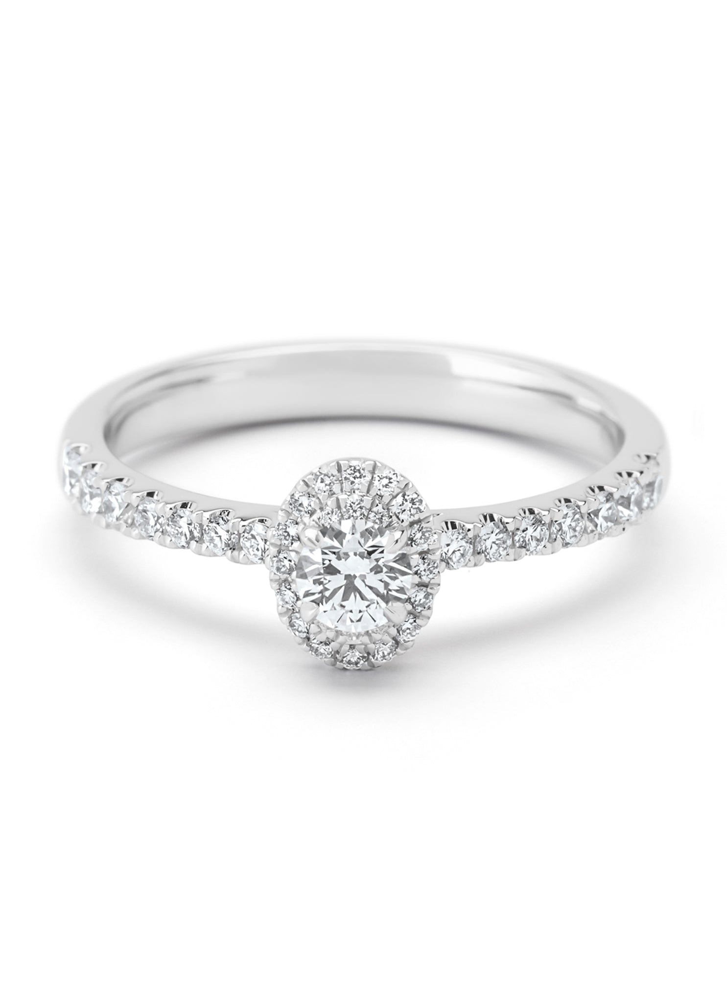 Witgouden ring, 0.49 ct diamant, Petite Romance