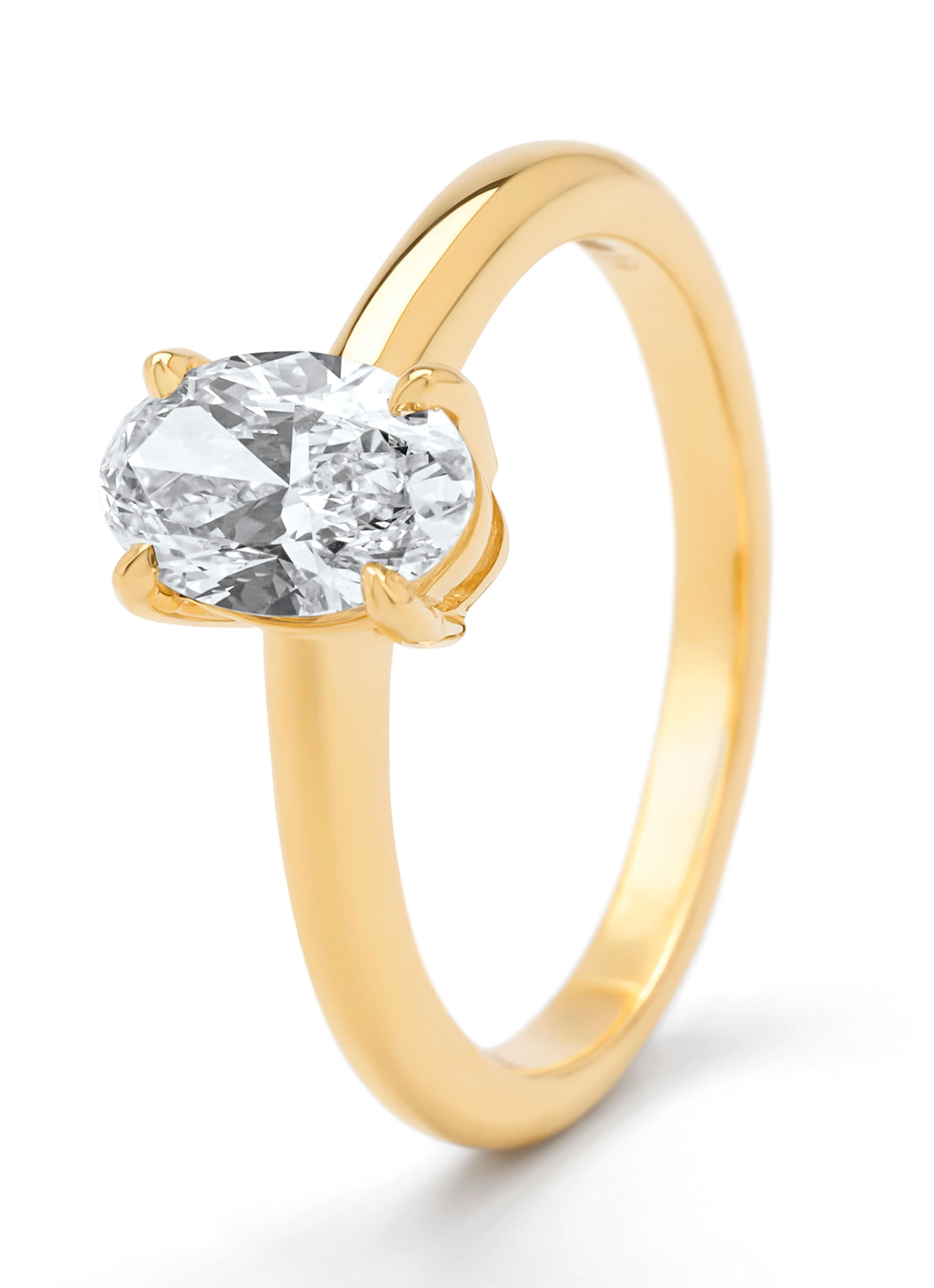 Geelgouden ring, 1.01 ct diamant, Solitair