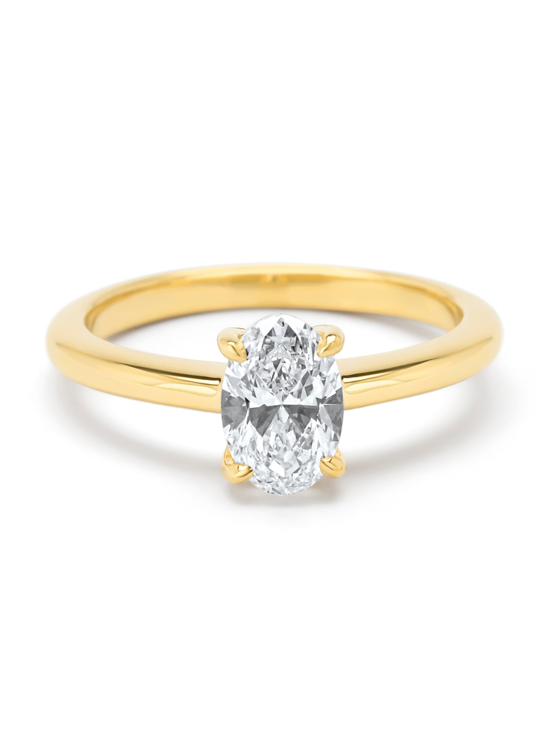 Geelgouden ring, 1.01 ct diamant, Solitair
