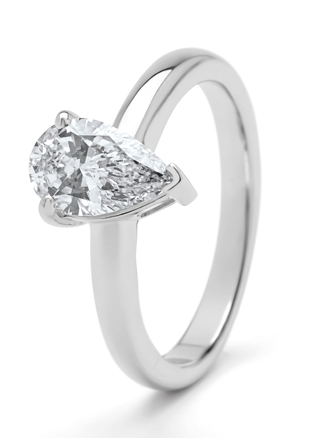 Witgouden ring, 1.01 ct diamant, Solitair