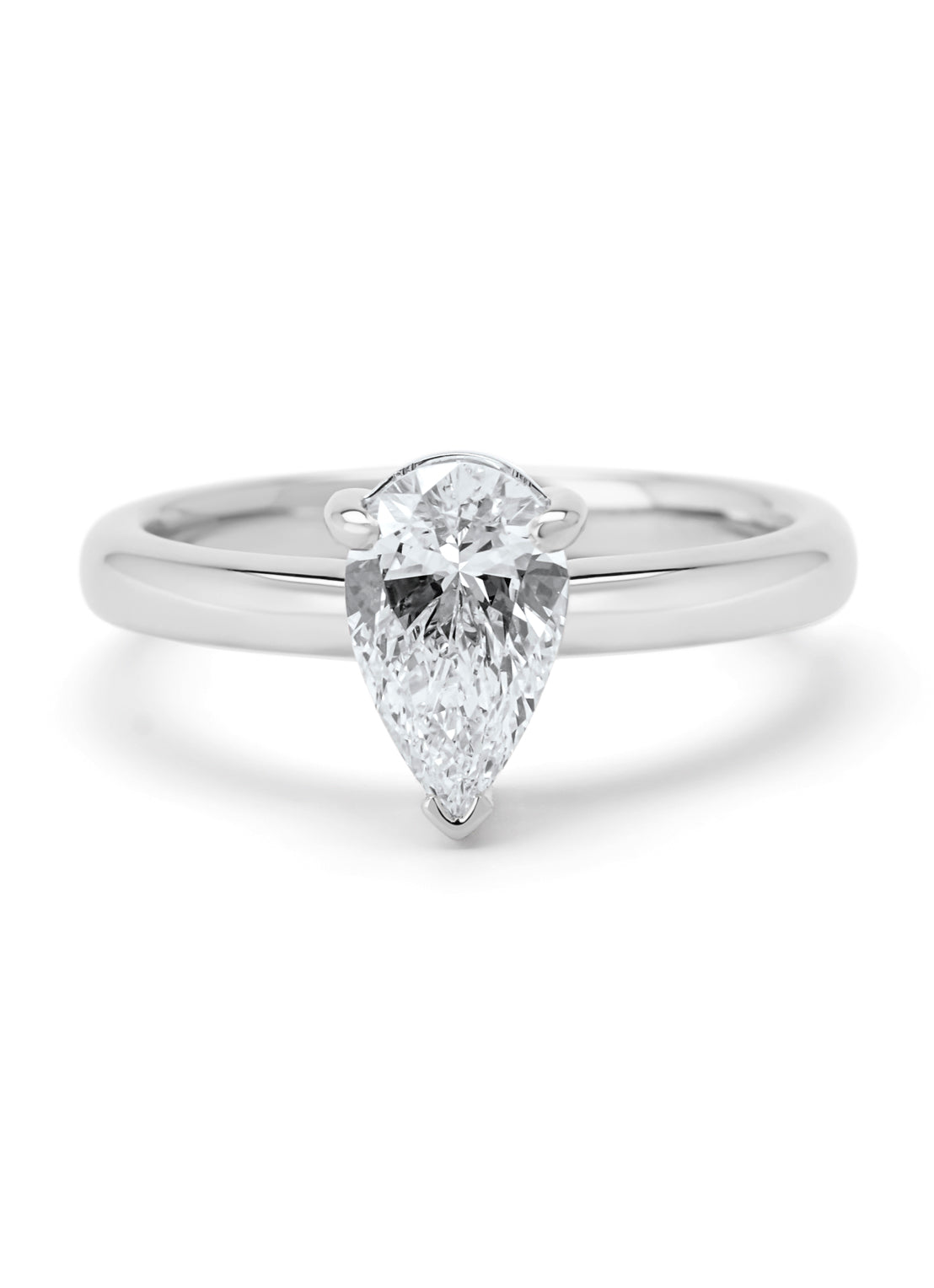 Witgouden ring, 1.01 ct diamant, Solitair