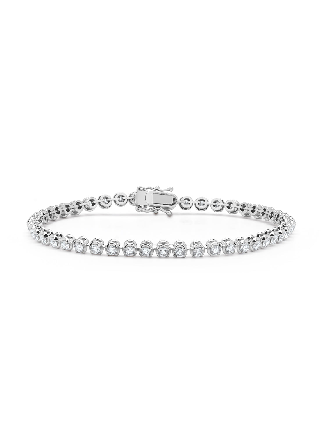 Witgouden armband, 3.09 ct diamant, Tennis bracelet