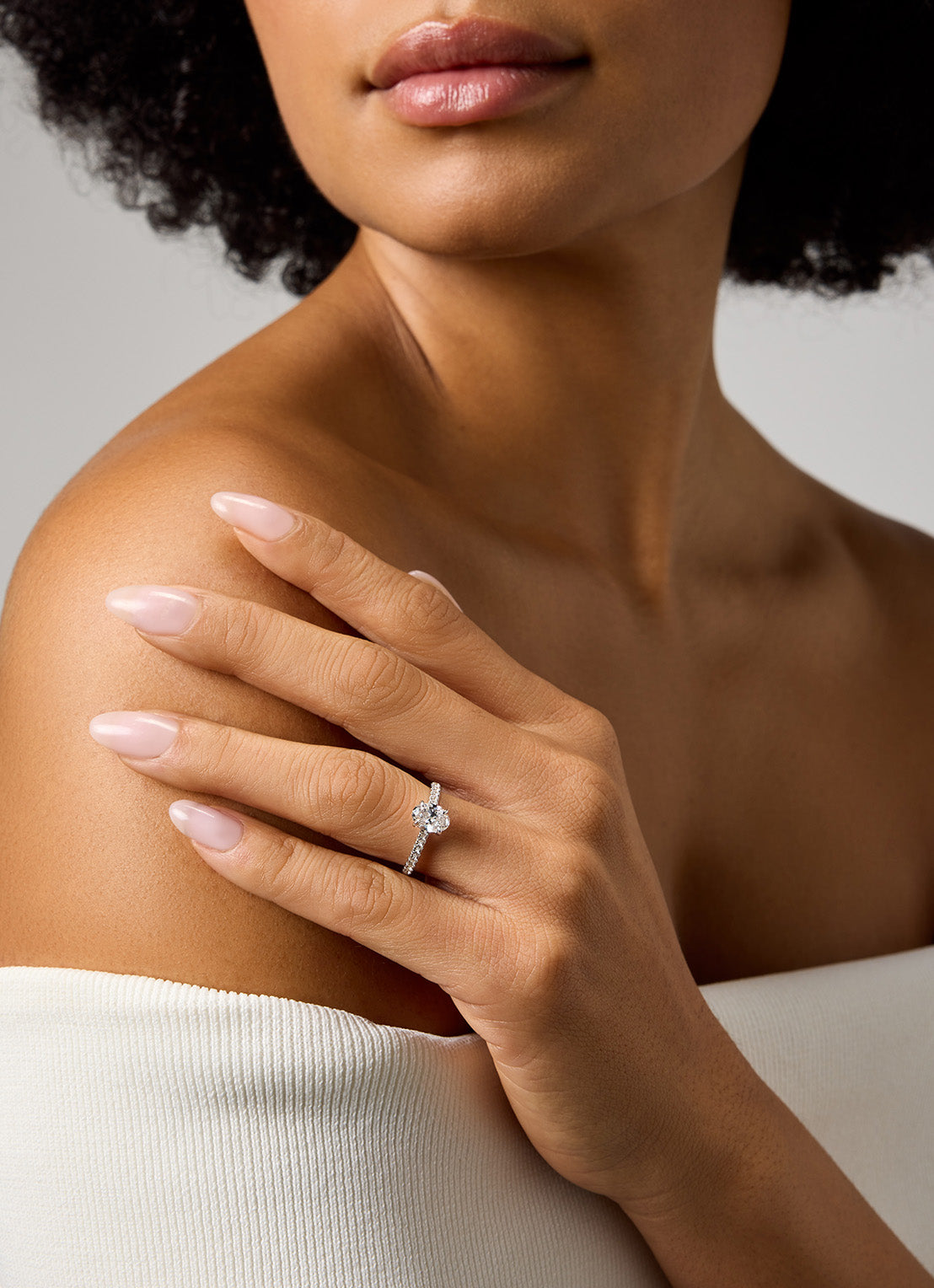 Witgouden ring, 1.29 ct diamant, Solitair