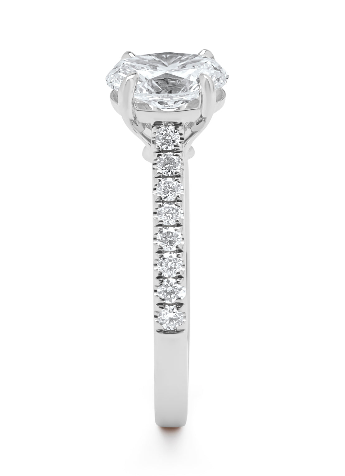 Witgouden ring, 1.29 ct diamant, Solitair