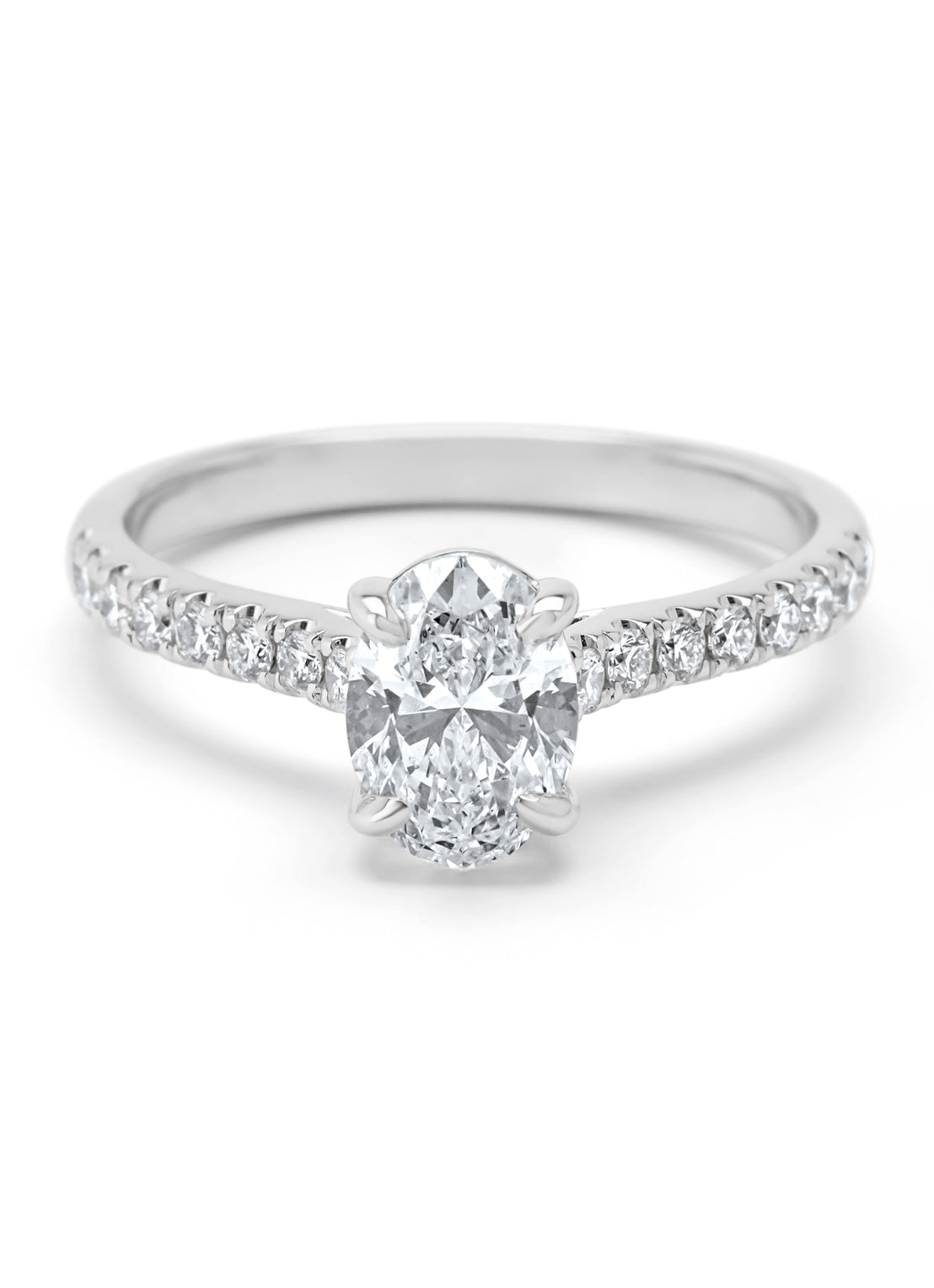 Witgouden ring, 1.29 ct diamant, Solitair