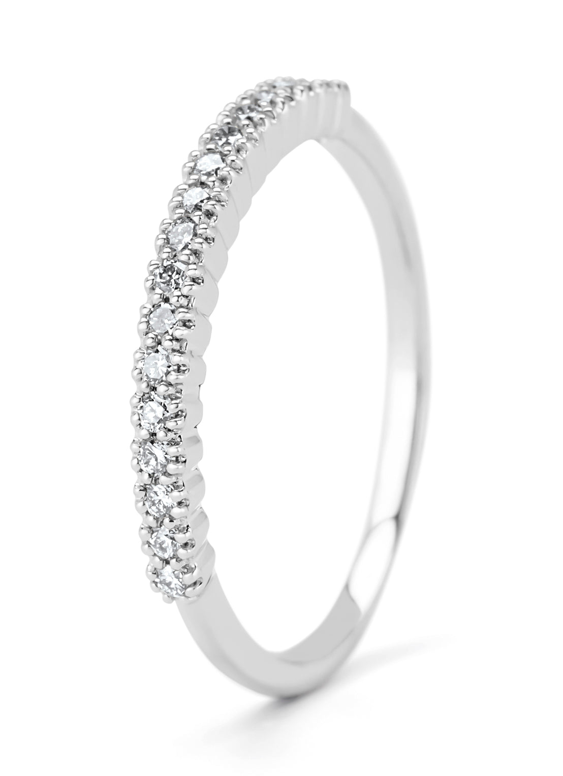 Witgouden ring, 0.14 ct diamant, Ensemble