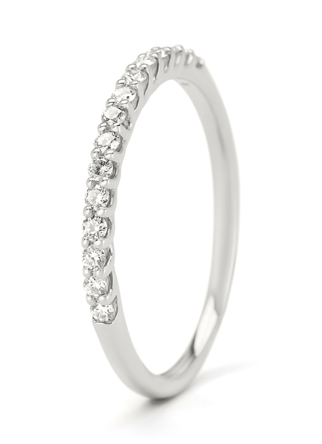 Witgouden ring, 0.22 ct diamant, Ensemble