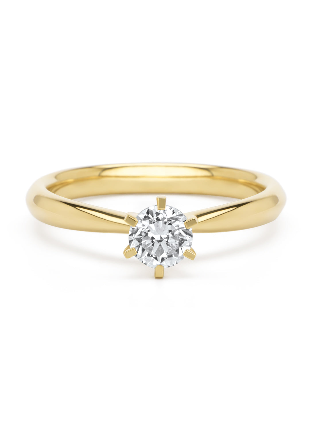 Geelgouden ring, 0.50 ct diamant, Perfect match
