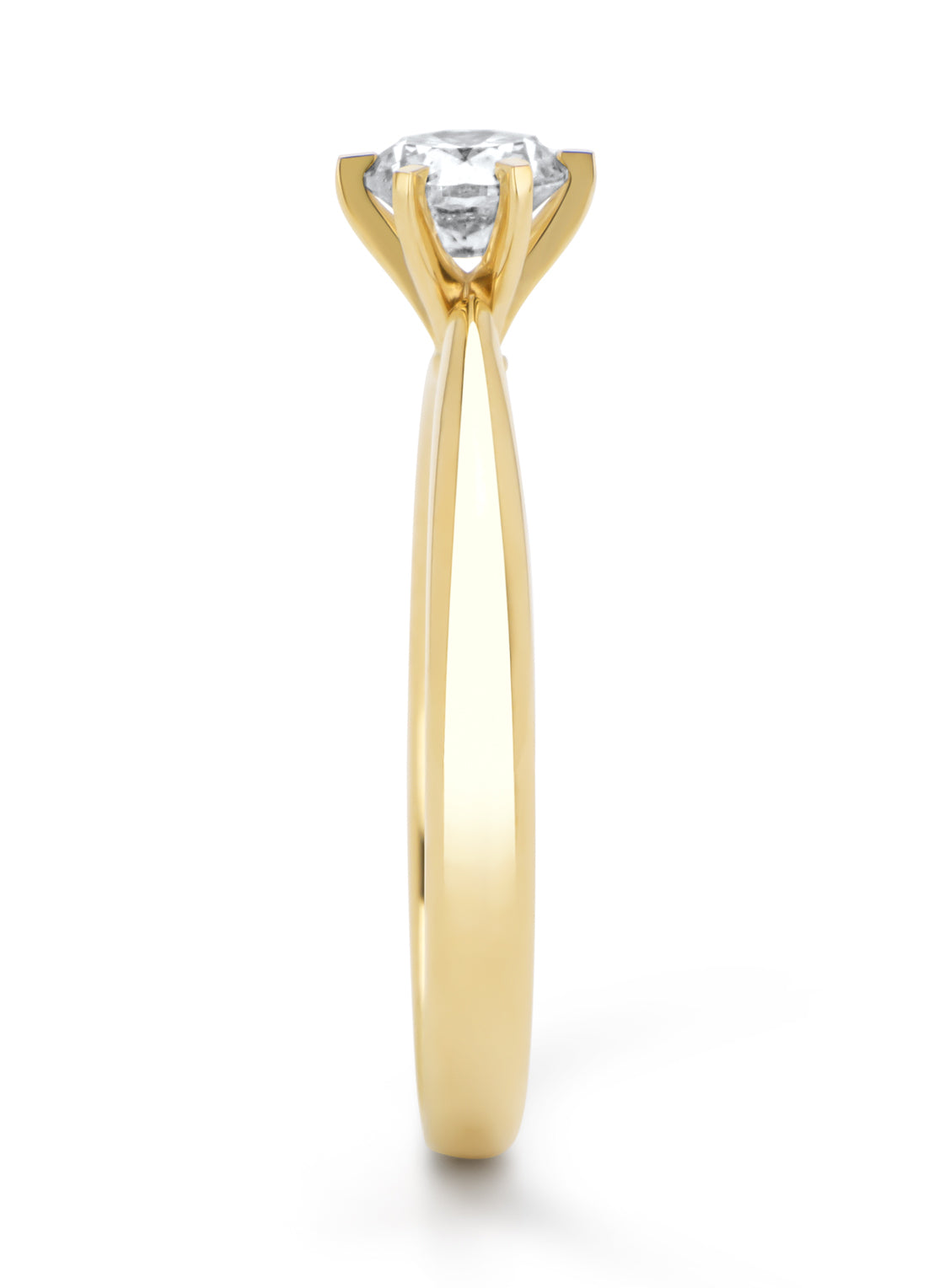 Geelgouden ring, 0.50 ct diamant, Perfect match