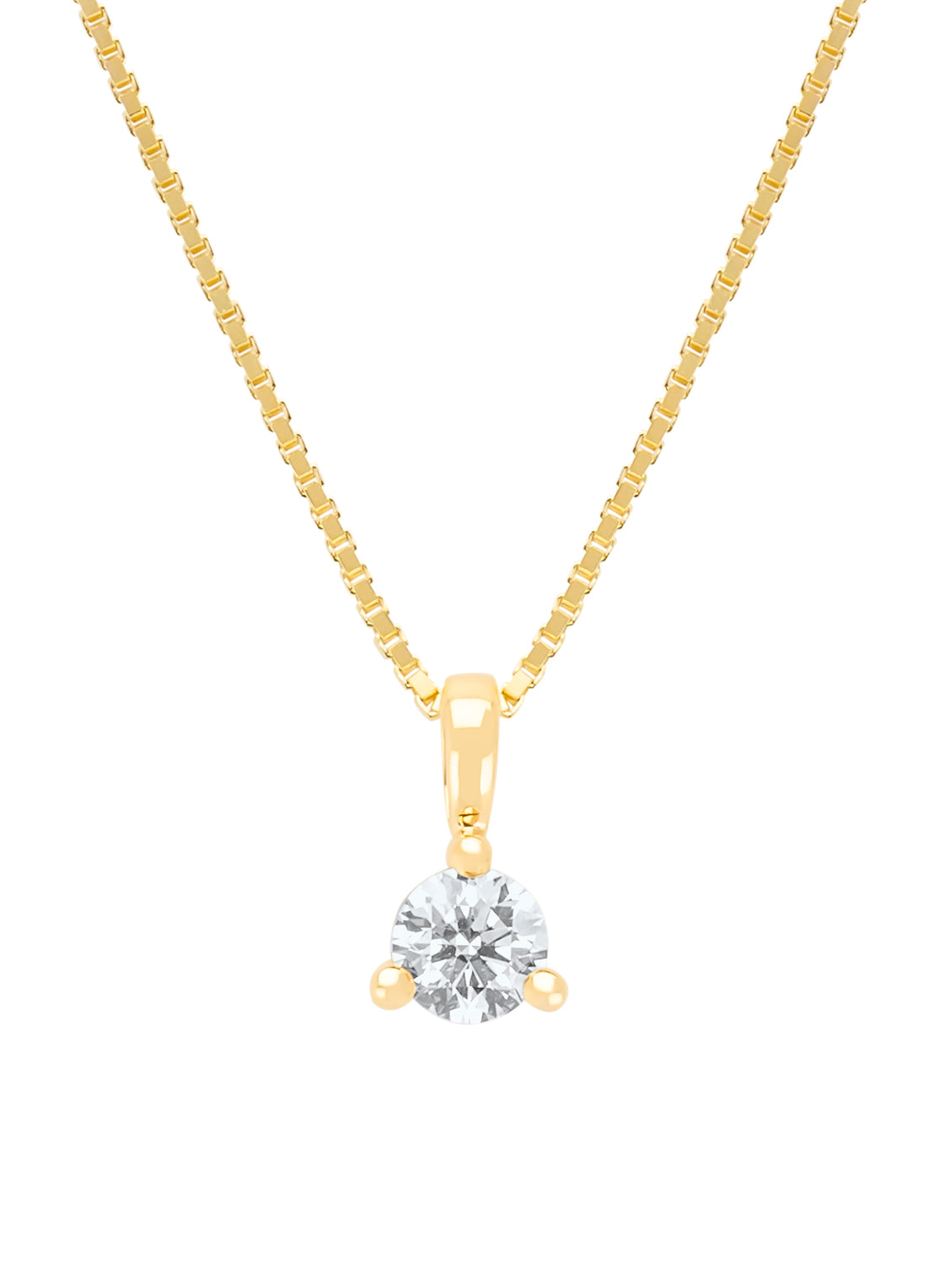 Geelgouden hanger, 0.30 ct diamant, Hearts & Arrows